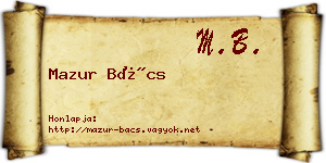 Mazur Bács névjegykártya